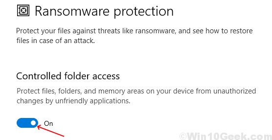 Ransomware-suojauksen ottaminen käyttöön Windows 10: ssä