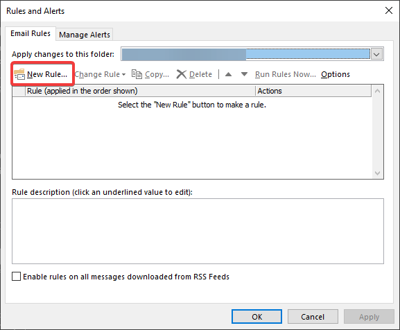 nowa reguła automatyczna odpowiedź w Outlooku