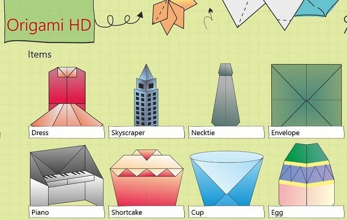 Naredite Origami na tabličnem računalniku Windows 8, 10 z Origami HD