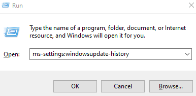 Mssettings Windows -opdateringshistorik