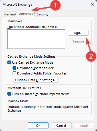 Agregar cuenta agregar un buzón compartido en Outlook