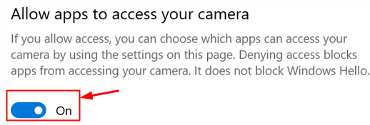 Confidentialité Autoriser les applications à accéder à la caméra Min