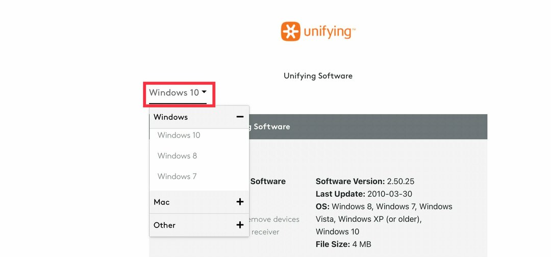 Kā lejupielādēt programmatūru Logitech Unifying operētājsistēmā Windows 11