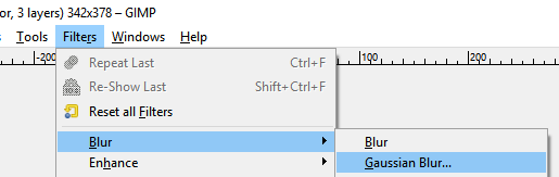 Filter Gaussian Blur Gimp