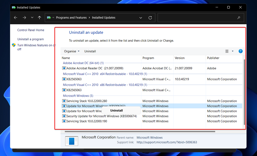 Updates deinstallieren - Windows 11 Sperrbildschirm-Spotlight funktioniert nicht