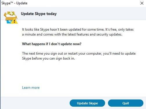 skype'ı güncelle