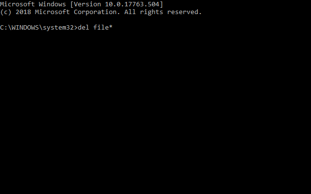 Del wildcard command windows 10 изтри 0 нула байта