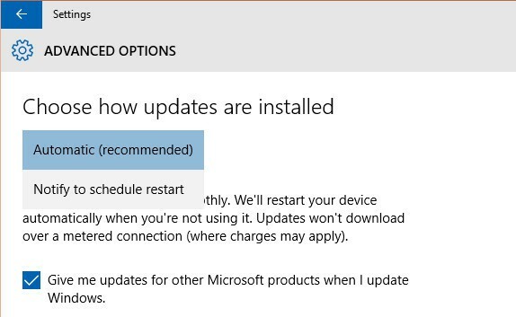 Windows 10 Home Editionのユーザーは、自動更新をオプトアウトできない場合があります