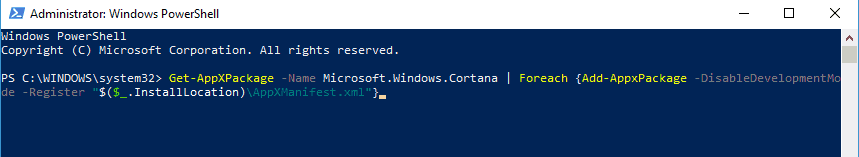 اختفى Cortana من نظام التشغيل Windows 10