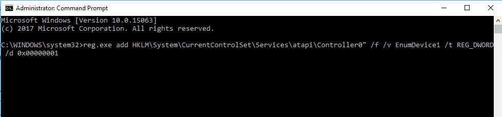 DVD командного рядка reg.exe не відтворюється автоматично Windows 10