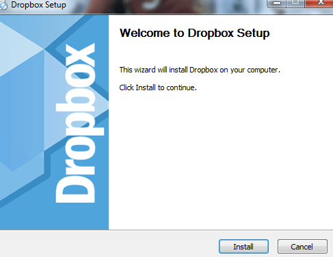 εγκατάσταση dropbox