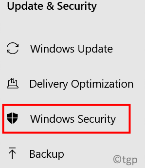 Impostazioni di sicurezza di Windows Min