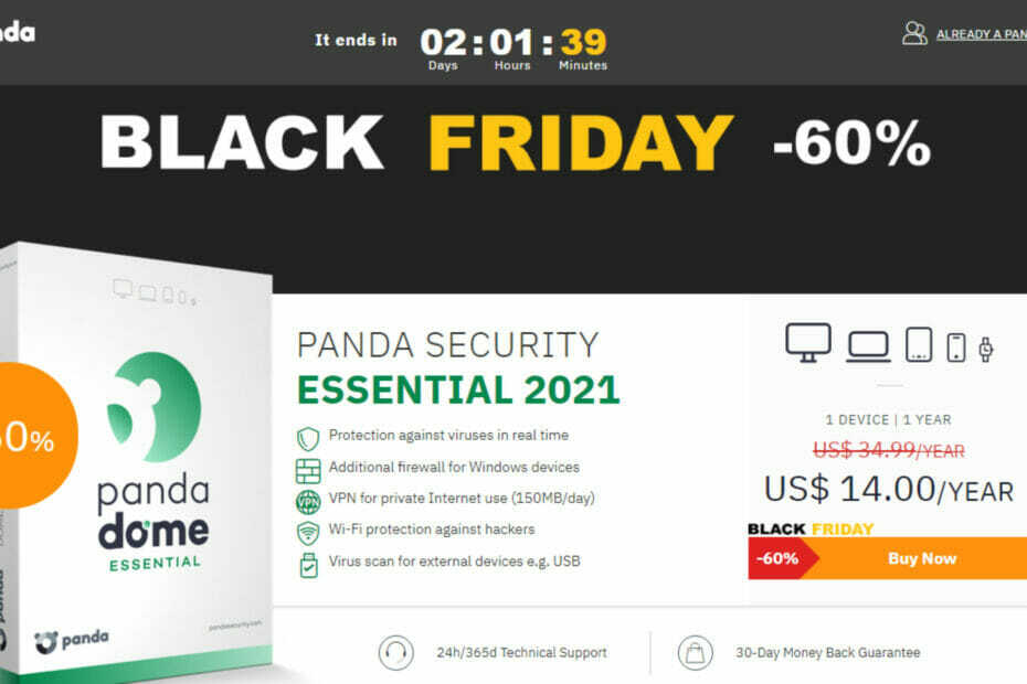 Черная пятница 2021 года: Panda Security предлагает суперпродажи до 60%