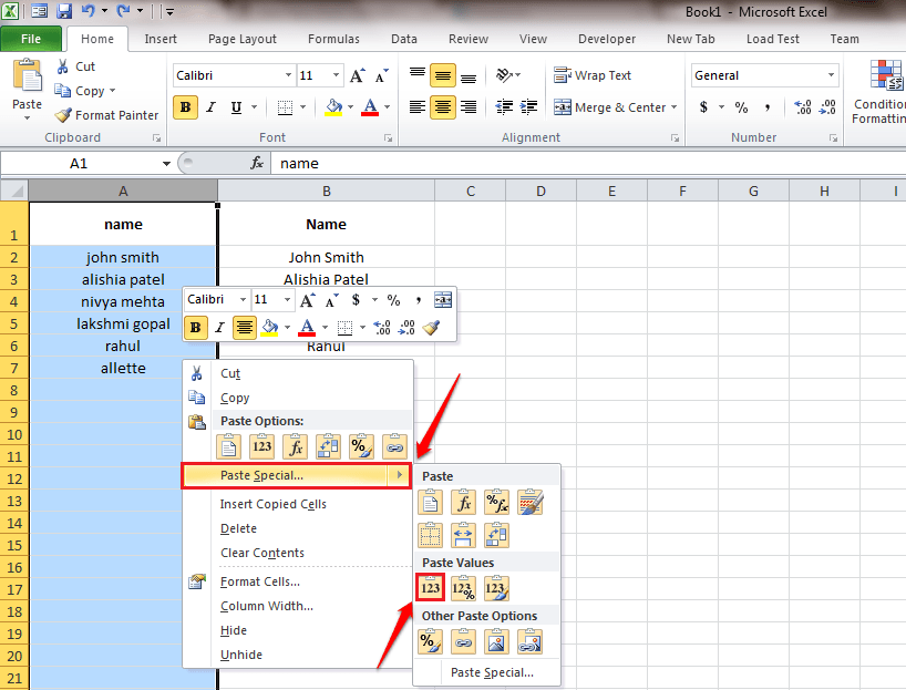 Kako oblikovati besedilo v Excelu z uporabo GORNJIH, SPODNJIH IN PRAVILNIH funkcij