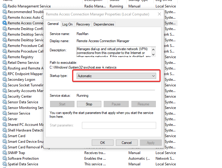 Dienste Remote-Dienste Outlook Der RPC-Server ist nicht verfügbar