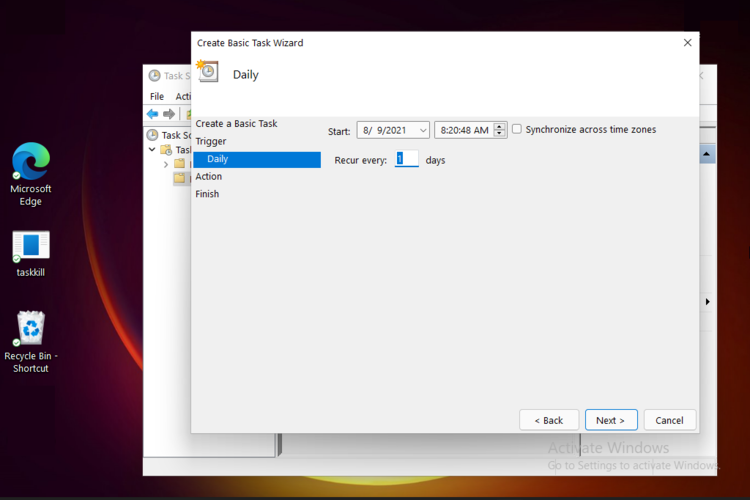 برنامج جدولة المهام اليومية في نظام التشغيل windows 11