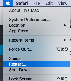 รีสตาร์ทข้อผิดพลาดการอนุญาตไฟล์ mac คำว่า mac