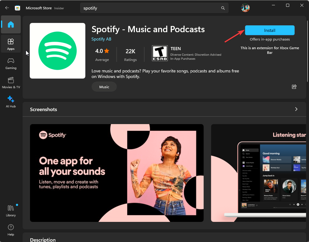 Telepítve – a Spotify bizonyos dalokat nem játszik le