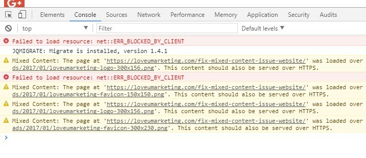 consola de Chrome Esta página está intentando cargar un error de scripts 