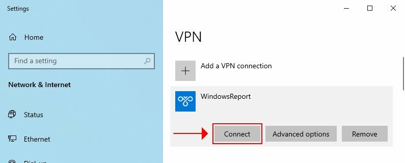 sambungkan ke VPN di Windows 10