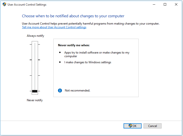 Come disabilitare i prompt di controllo dell'account utente (UAC) in Windows 10
