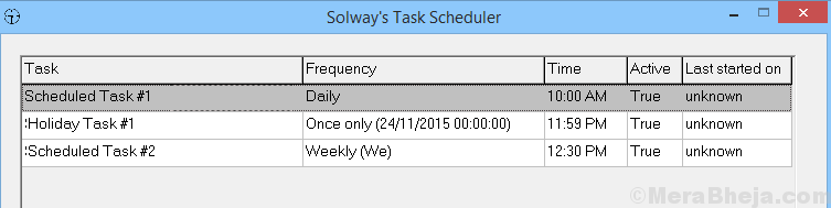 Solways-tehtävien ajoitus