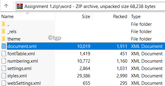 Elenco dei file in Zip Min