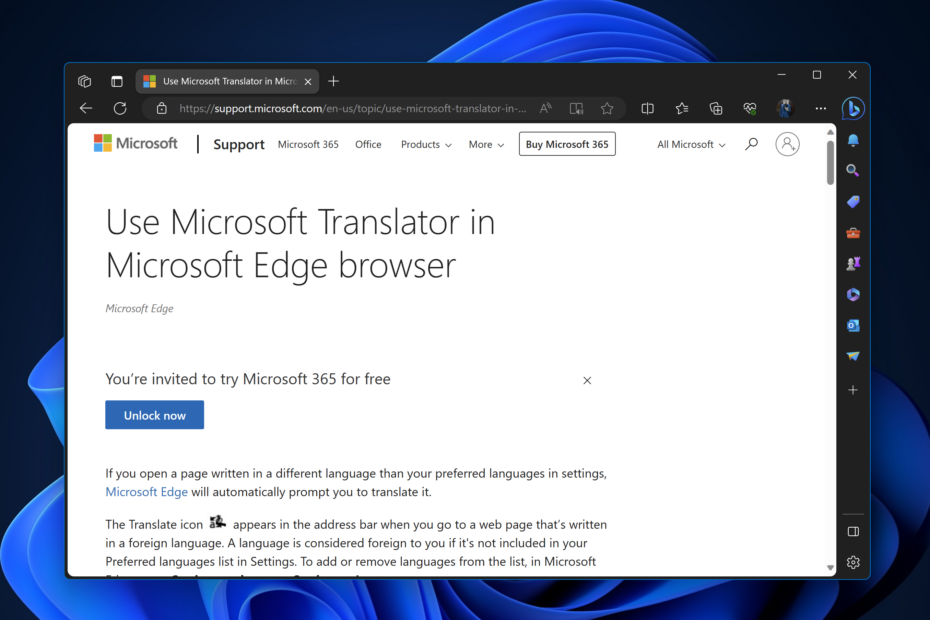 tõlkida videoid Microsoft edge'is