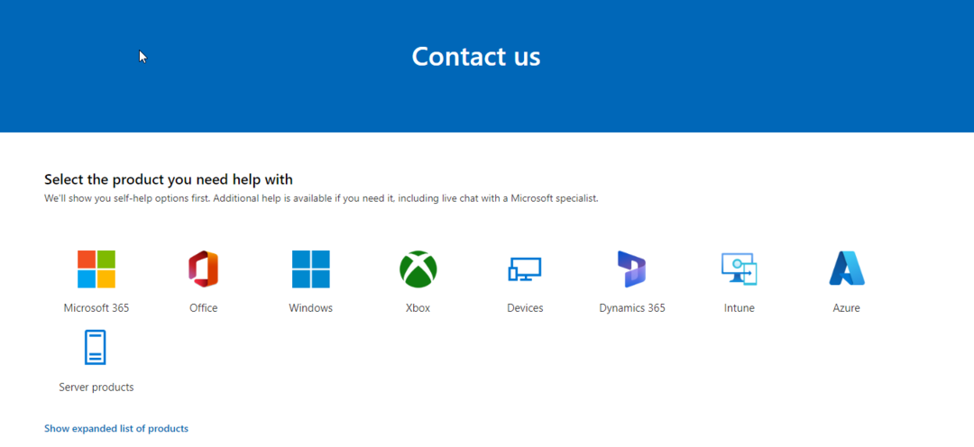 Kontakt Microsoft Support
