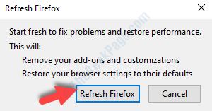 Firefox-prompt vernieuwen Firefox-knop vernieuwen