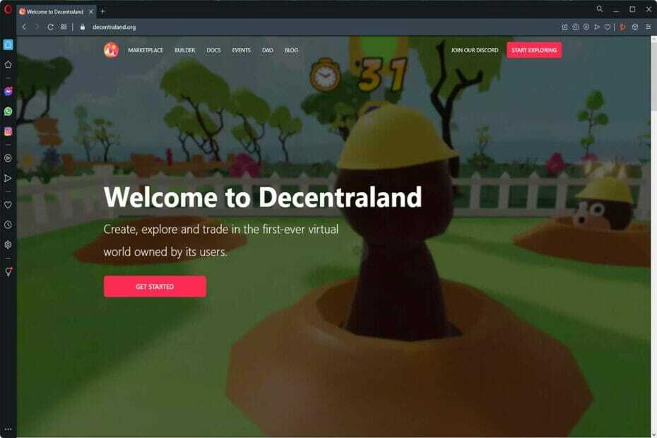 най-добрият представен браузър decentraland