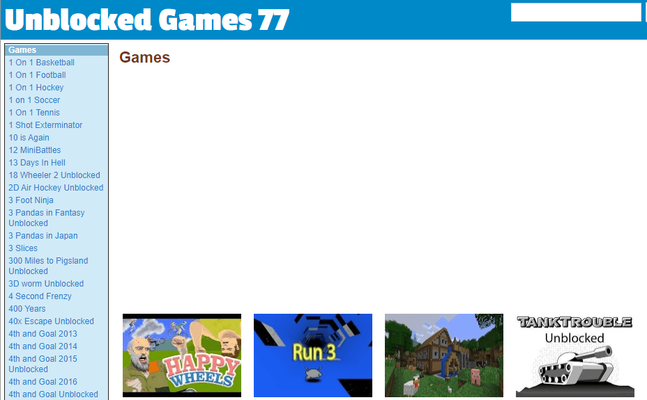 Unblocked Games 77 καλύτεροι ιστότοποι παιχνιδιών που δεν αποκλείονται από το σχολείο