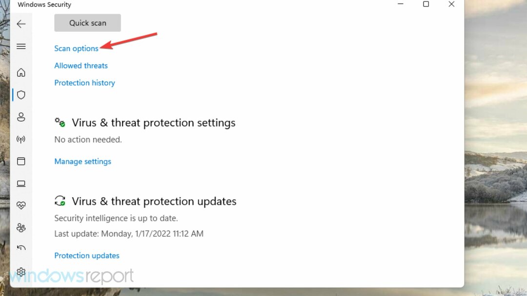 Skenēšanas opcijas Windows kļūdu ziņošanas notikuma ID 1001