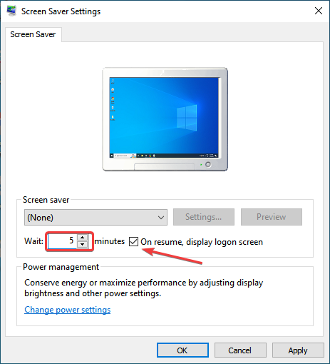 bloccare Windows 10 dopo inattività