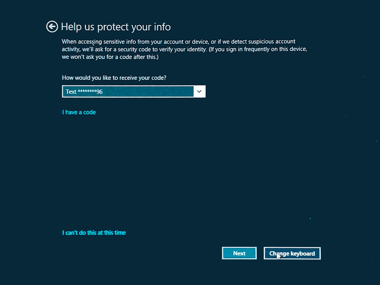 Виправте «Перевірити свою особу на цьому ПК» у Windows 8.1