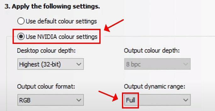 Usar la configuración de color de NVIDIA 