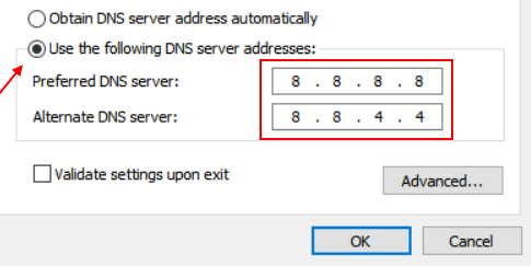 Adresse du serveur DNS