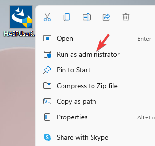 Щелкните правой кнопкой мыши исполняемый файл и выберите «Запуск от имени администратора».