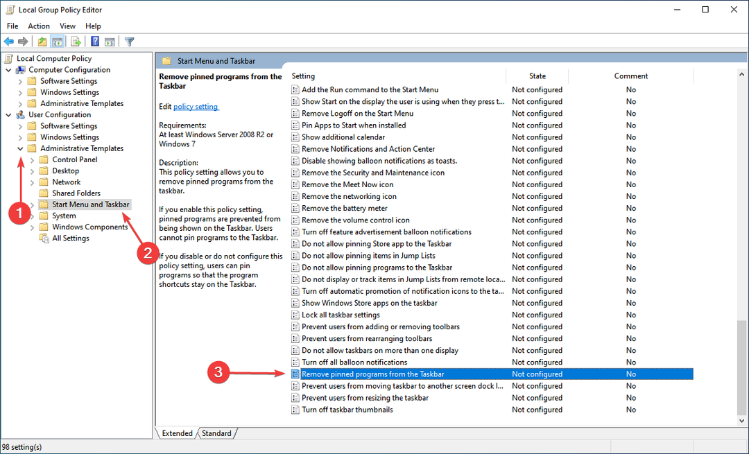 Ta bort fästa program från Aktivitetsfältet för att fixa appar som inte visas i Windows 11