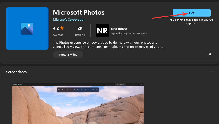 Microsoft Photos -sovelluksen sivun valokuvasovellus ei toimi Windows 11:ssä