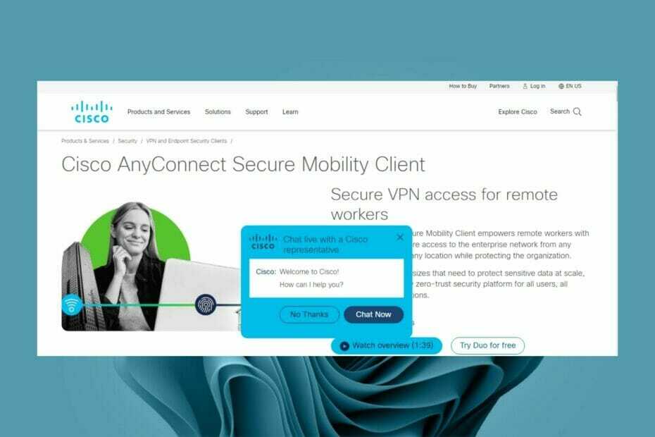 Täiustatud kaitse: installige Windows 11-sse Cisco Anyconnect VPN