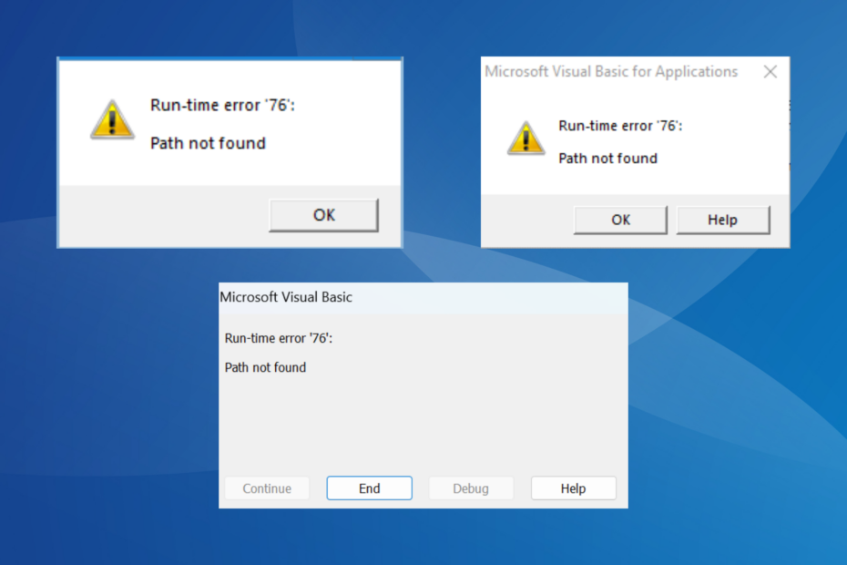 исправить ошибку времени выполнения 76 в Windows