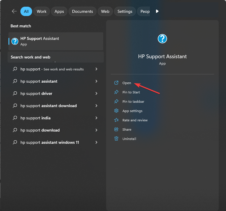 HP Support Assistant öffnen und Neuinstallation des Bluetooth-Treibers unter Windows 10 durchführen