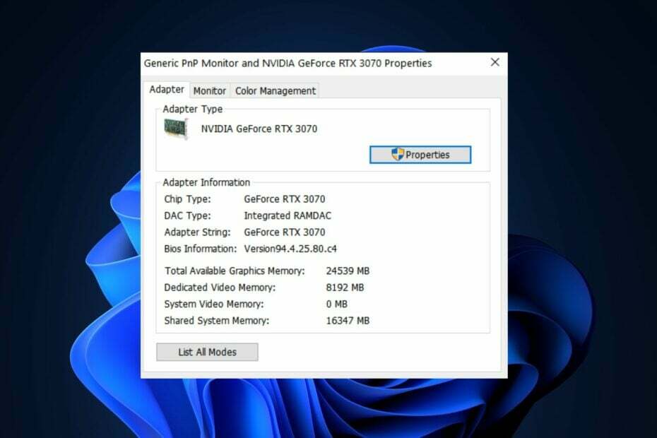 memorie GPU partajată Windows 11