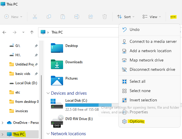 Como limpar o histórico de acesso rápido no File Explorer no Windows 11