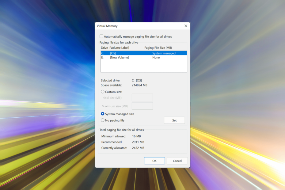 Aumenta la memoria virtuale in Windows 11