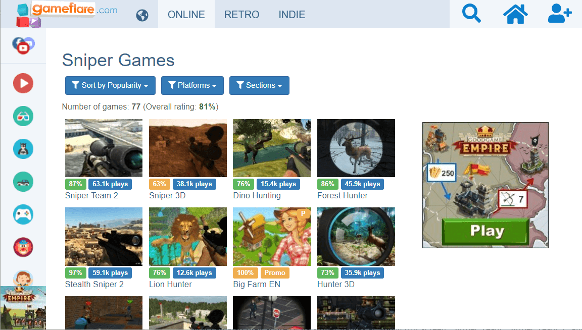 Gameflare.com gry snajperskie online