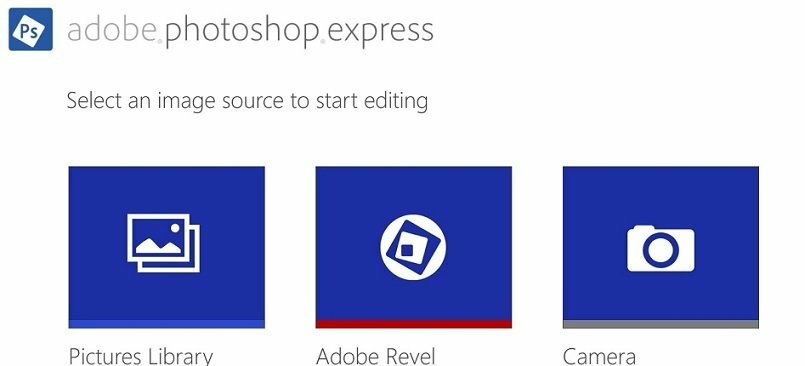 Windows 8.1, 10 App Adobe Photoshop Express Актуализиран с корекции на грешки