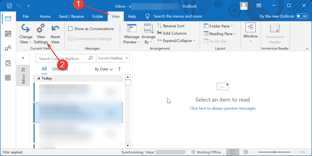 tarkastella asetuksia, kuinka sähköpostit värikoodataan Outlookissa