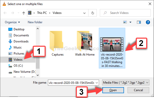 วิดีโอ File Explorer เลือกวิดีโอ เปิด
